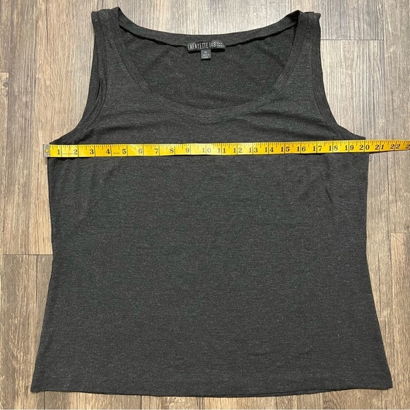 Lafayette 148 Women’s Dark Gray Loose Fit Low Cut Tank Top Tee Shirt Size XL - Picture 9 of 9